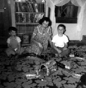 1954 Christmas Family Friends Growing David Dan Julia (Judy) Dorrough